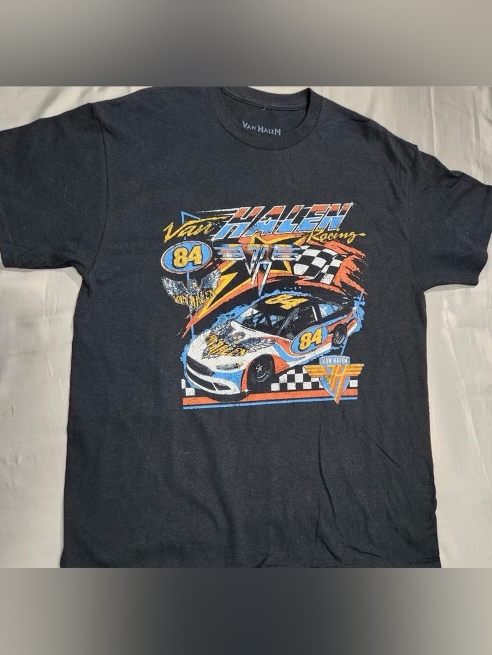 💎Men's Black Graphic Racing Tee - '84 Car Design